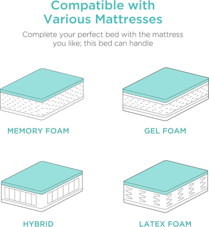 Best Choice Products Ergonomic Twin XL Size Adjustable Bed Frame, Electric Base w/Wireless Remote Control, Nightlight, Massager, 2 USB Ports