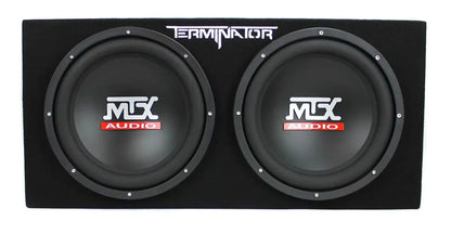 MTX 12" Dual Loaded Car Subwoofer w/Sub Box, Amplifier, & QPower Wiring Kit
