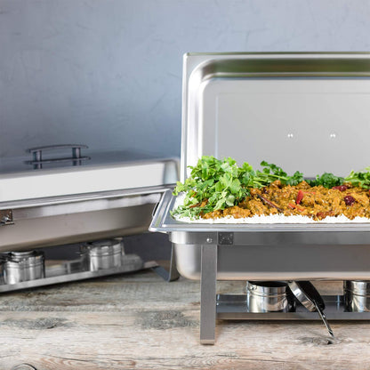 Alpha Living 4 Pack 8 Quart Stainless Steel Chafing Dish