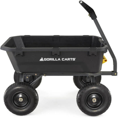7GCG-NF Heavy-Duty Poly Dump Garden Cart with No-Flat Tires, 7 Cubic Feet, 1200-Pound Capacity, Black, Amazon Exclusive