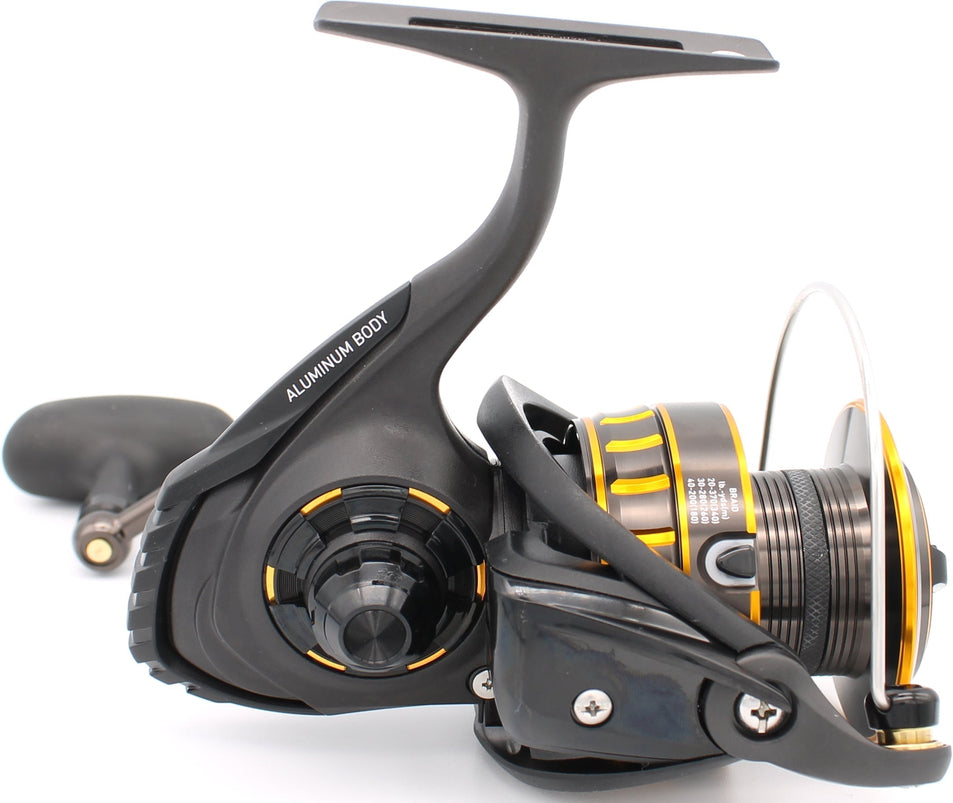 Daiwa BG Spinning Reel Black Anodized Aluminum, Digigear System, Air Rotor, Waterproof Drag for Freshwater & Saltwater Fishing