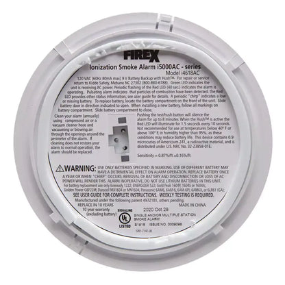 Pack Hardwired Smoke Alarm with Ionization Sensor, 120V AC, 9V Battery Backup