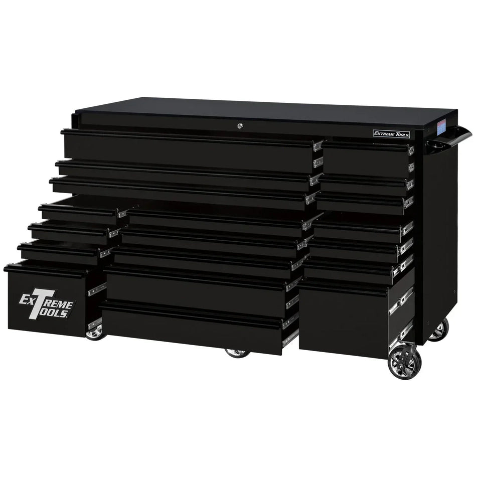 Extreme Tools RX250 Series 72-in x 30-in Roller Cabinet 19-Drawer 250 lb Drawer Slides