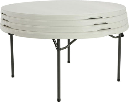 Lifetime 5' Round Folding Table (4 Pack), Commercial Grade, White