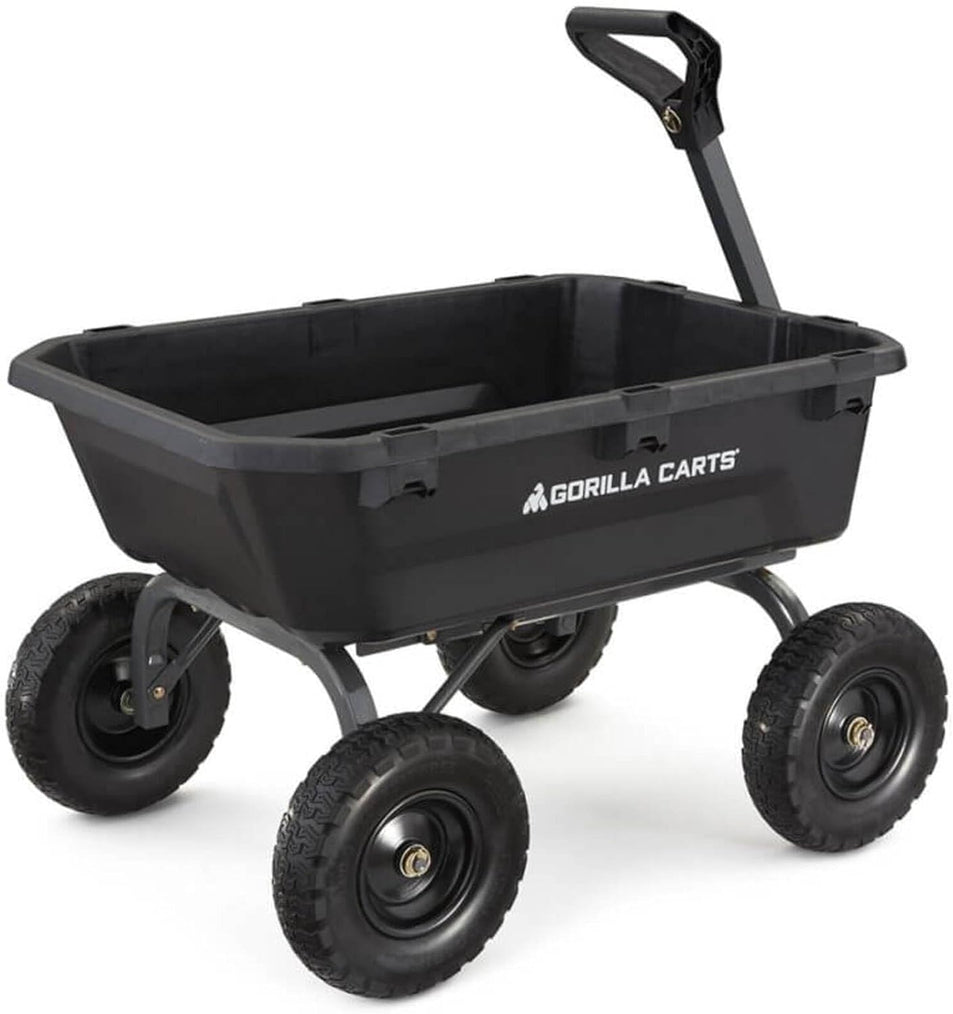 7GCG-NF Heavy-Duty Poly Dump Garden Cart with No-Flat Tires, 7 Cubic Feet, 1200-Pound Capacity, Black, Amazon Exclusive