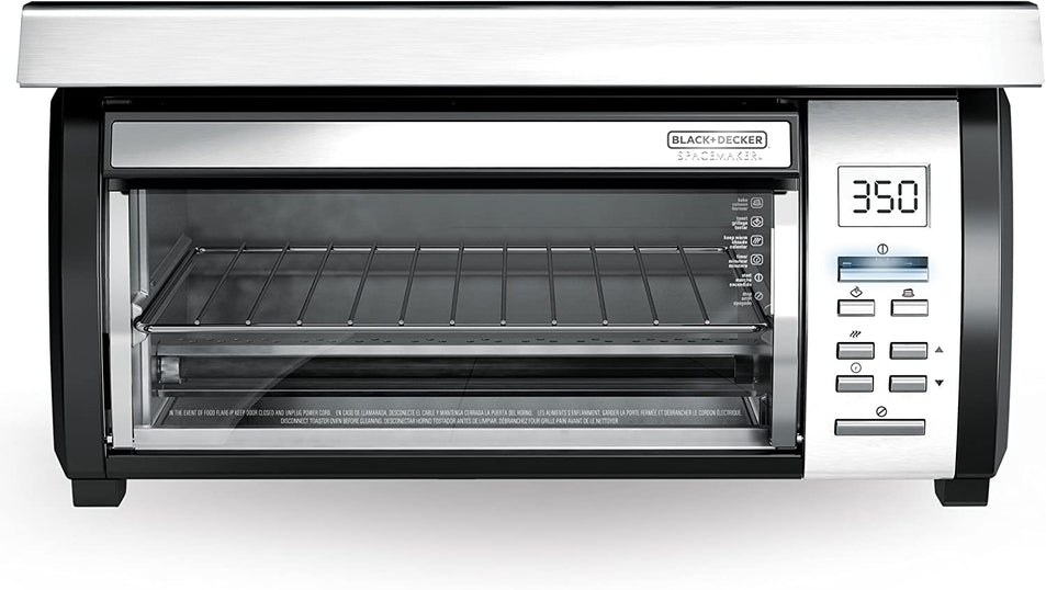 BLACK DECKER SpaceMaker Under Counter Toaster Oven, Digital Controls, Black/Stainless Steel, Fits 9 Pizza or 4 Slices